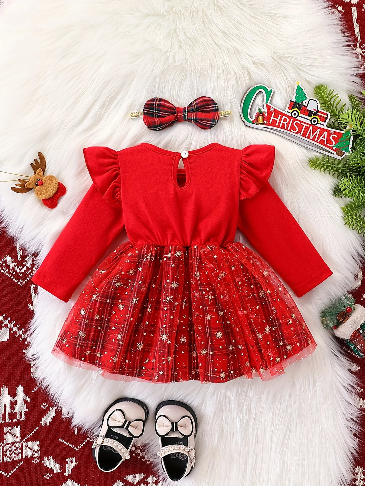 Baby Girl Reindeer Christmas Dress