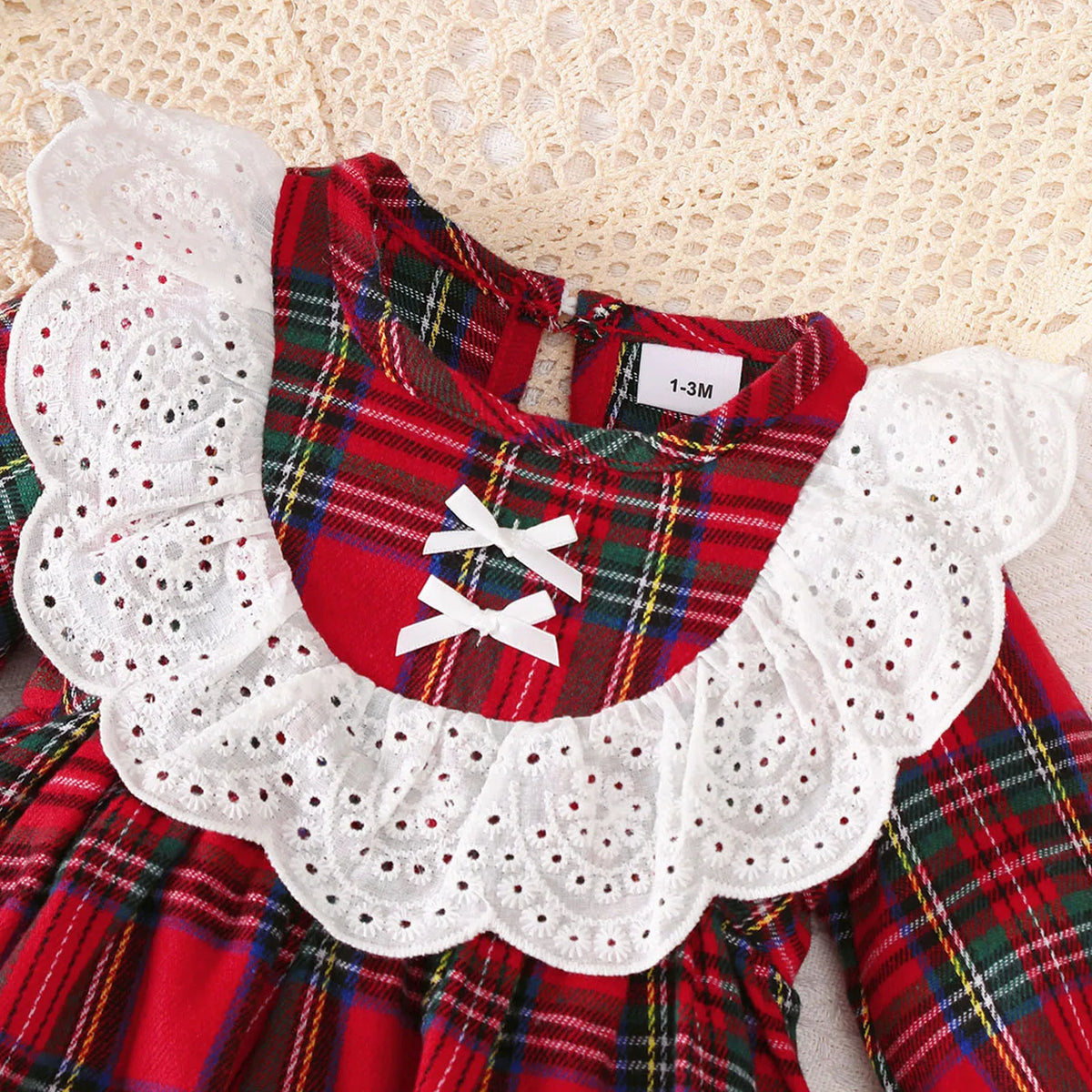Baby Girl Ruffle Collar Dress and Headband Set