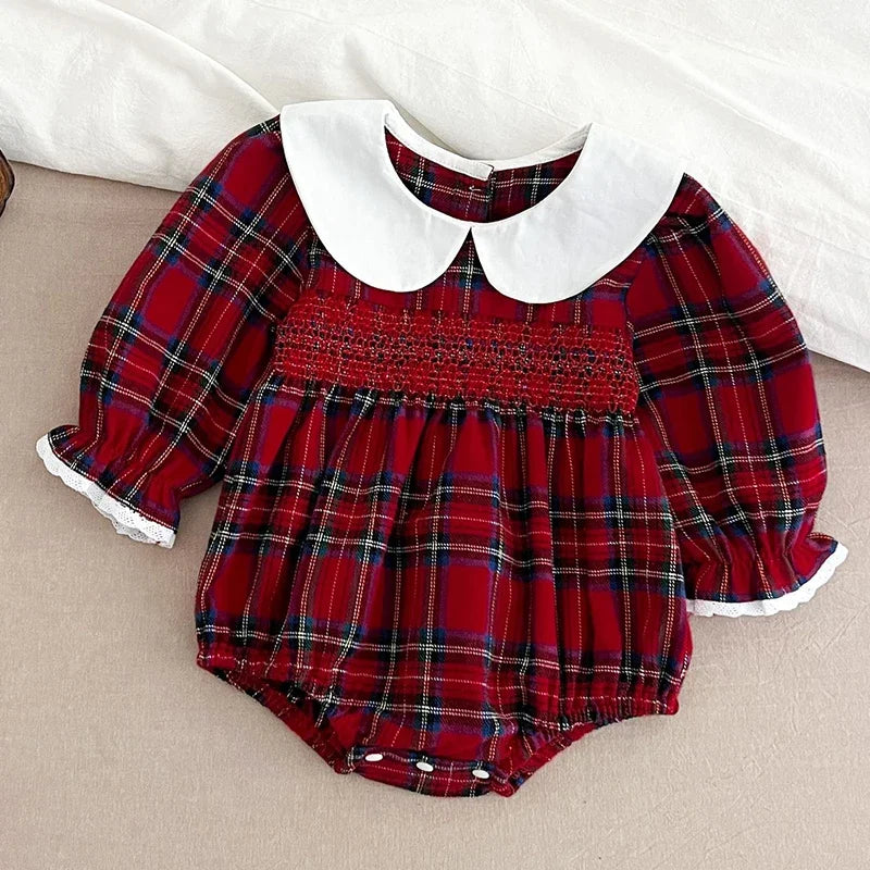 Baby Long-Sleeve Peter Pan Collar Romper