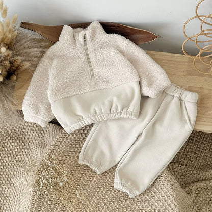 Baby & Toddler Apricot Wool Fleece Thermal Set