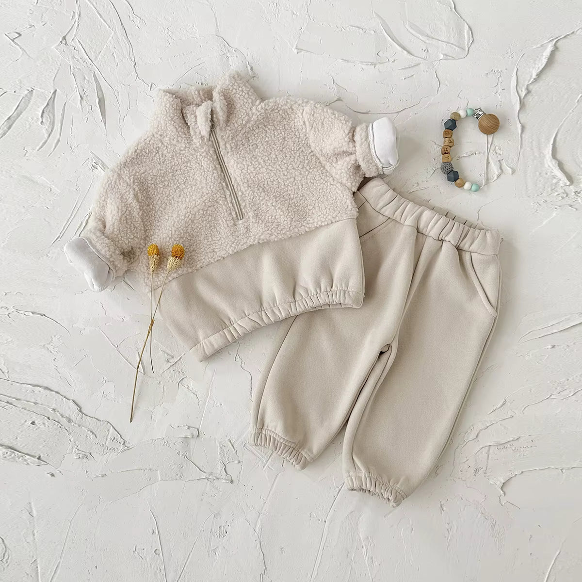 Baby & Toddler Apricot Wool Fleece Thermal Set