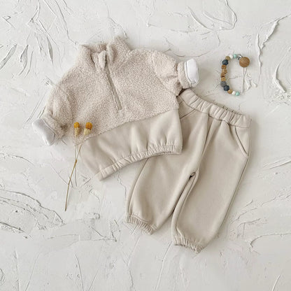 Baby & Toddler Apricot Wool Fleece Thermal Set