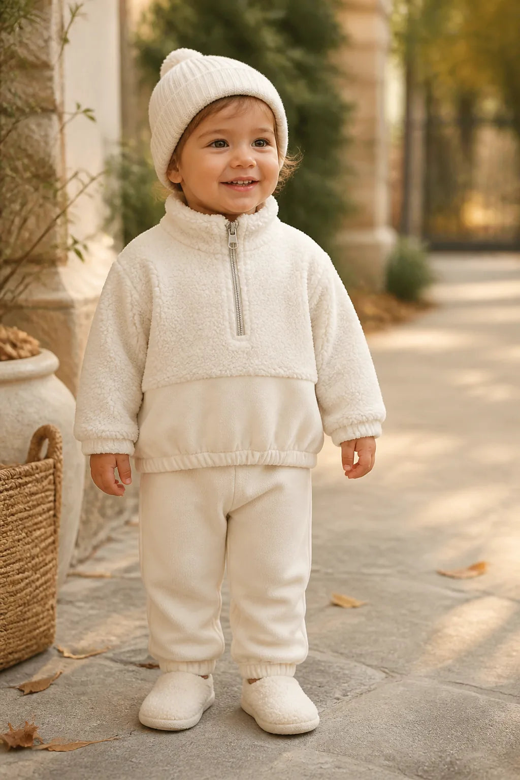 Baby & Toddler Apricot Wool Fleece Thermal Set