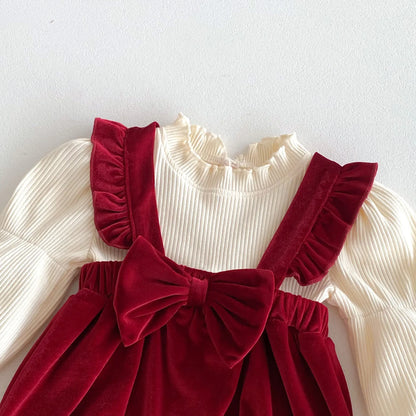 Baby Velvet-Look 2-Piece Romper