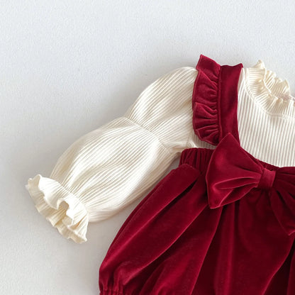 Baby Velvet-Look 2-Piece Romper