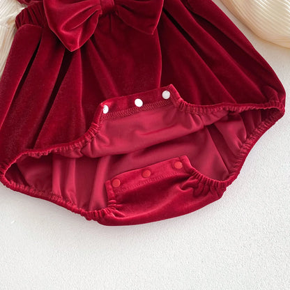 Baby Velvet-Look 2-Piece Romper