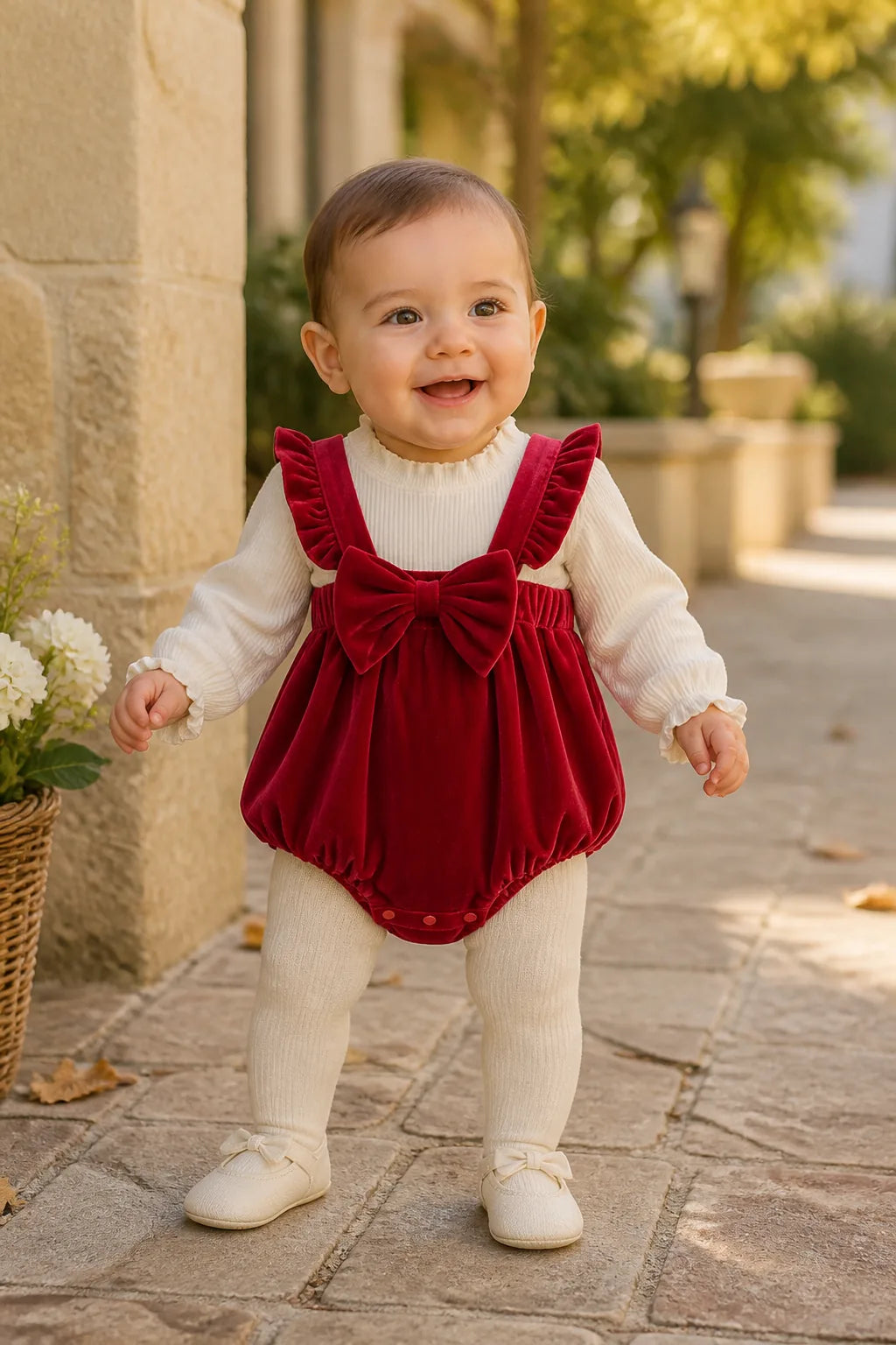 Baby Velvet-Look 2-Piece Romper