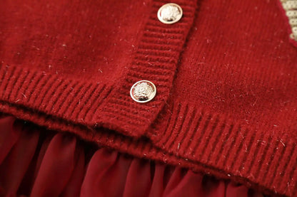 Girls Cardigan and Tiered Tulle Skirt Set