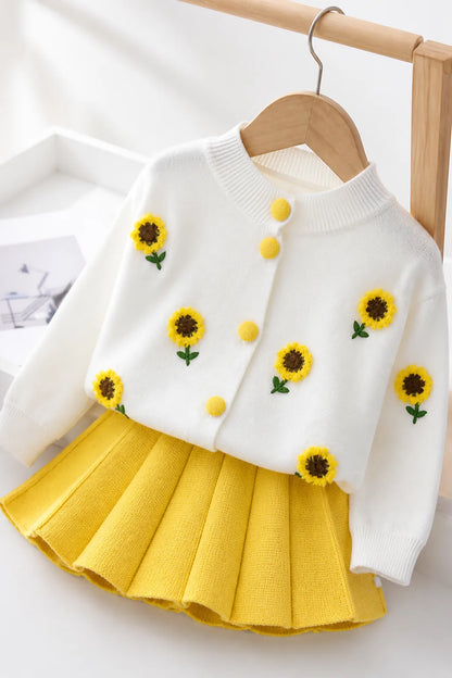 Girls Christmas Knit Sweater & Skirt Set