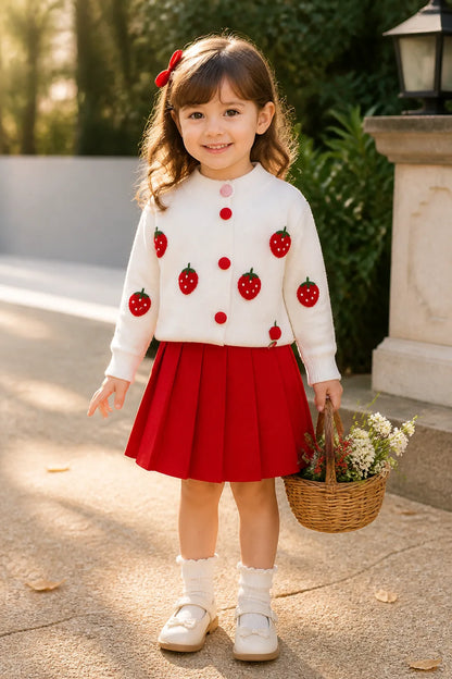 Girls Christmas Knit Sweater & Skirt Set