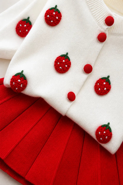 Girls Christmas Knit Sweater & Skirt Set