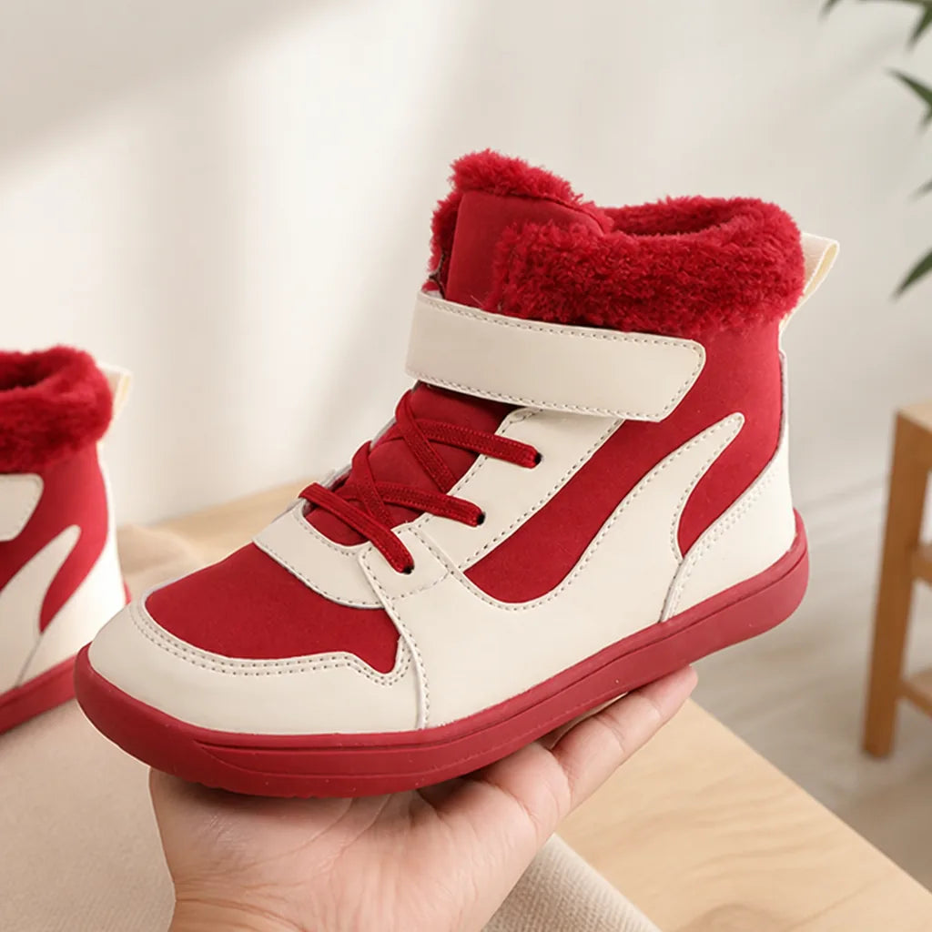 Kids Fleece-Lined Lace-Up Ankle Boots