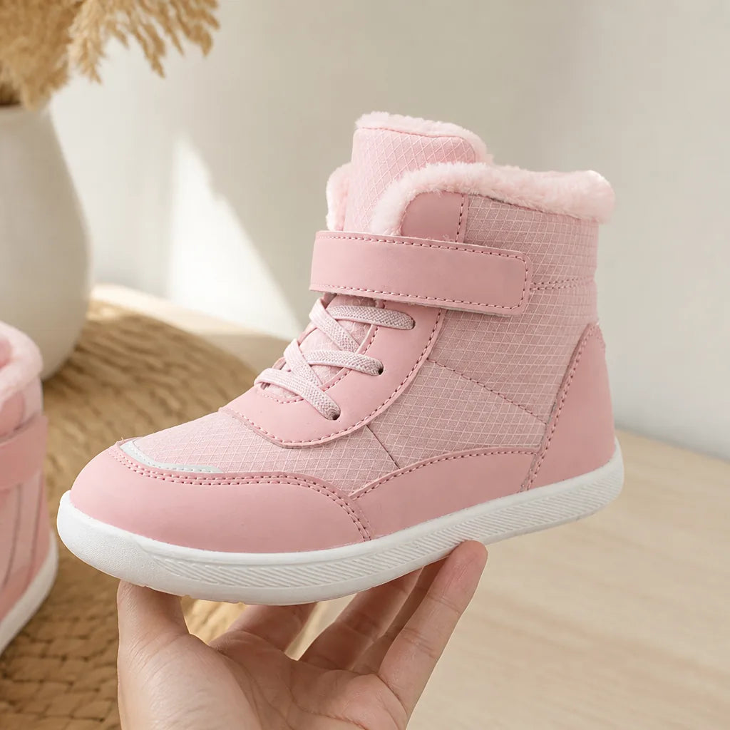 Kids Fleece-Lined Lace-Up Ankle Boots