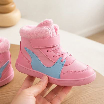 Kids Fleece-Lined Lace-Up Ankle Boots