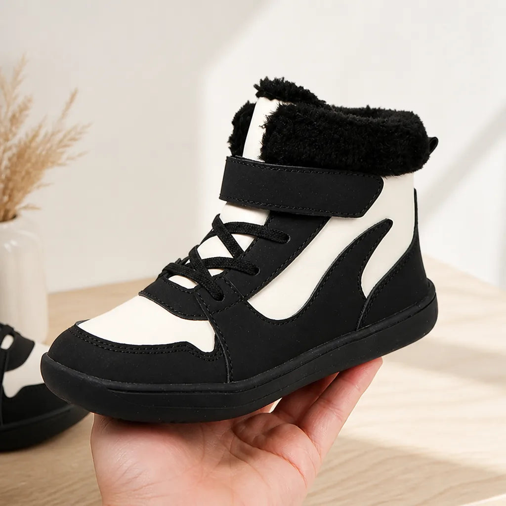 Kids Fleece-Lined Lace-Up Ankle Boots