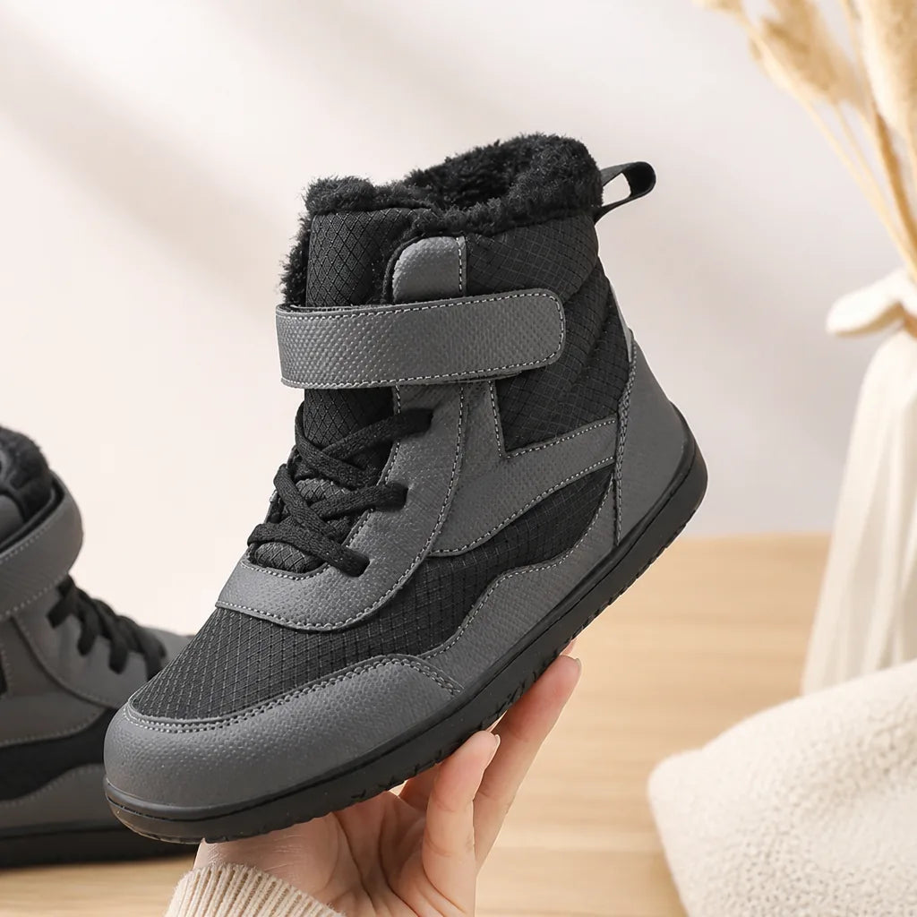 Kids Fleece-Lined Lace-Up Ankle Boots