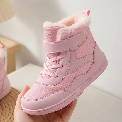 Kids Fleece-Lined Lace-Up Ankle Boots