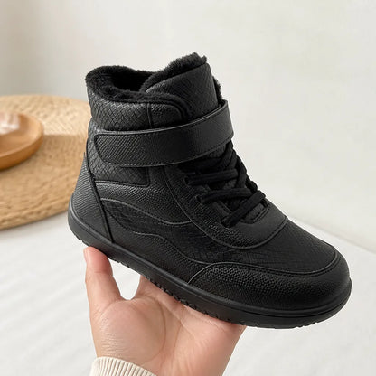 Kids Fleece-Lined Lace-Up Ankle Boots