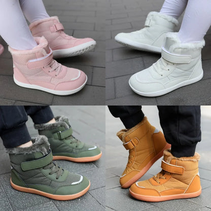 Kids Fleece-Lined Lace-Up Ankle Boots