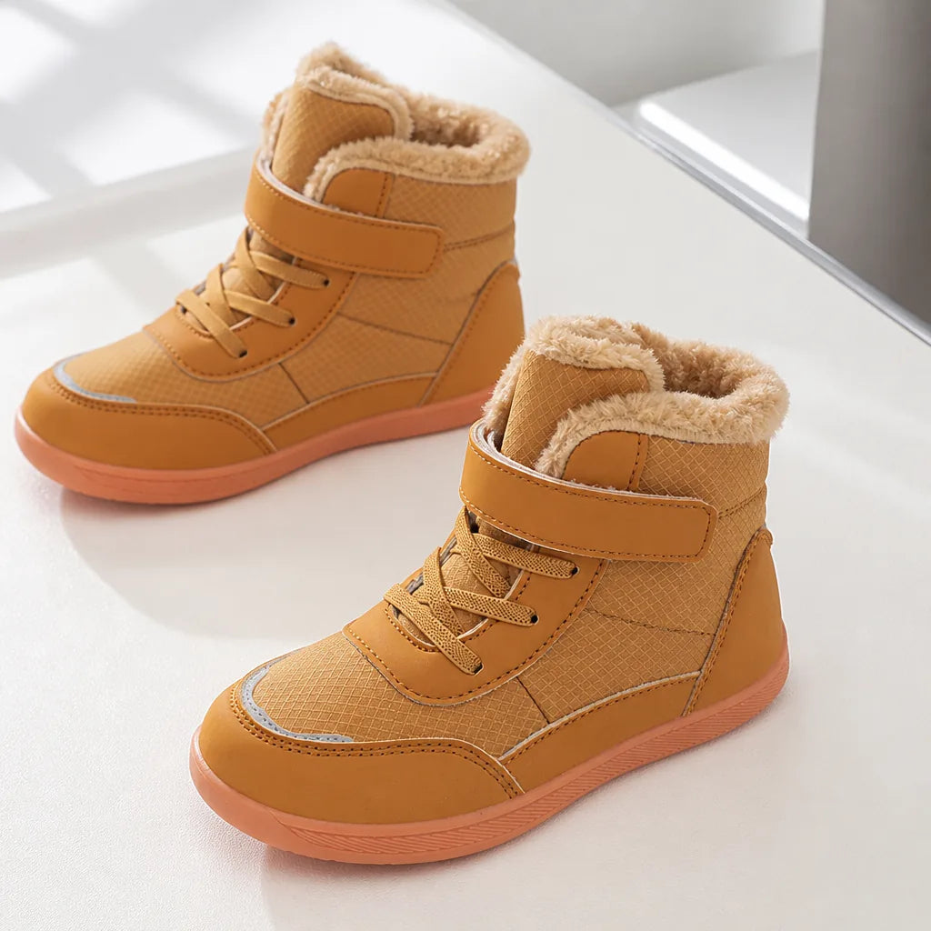 Kids Fleece-Lined Lace-Up Ankle Boots