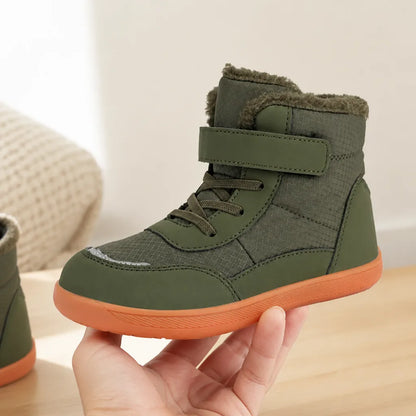 Kids Fleece-Lined Lace-Up Ankle Boots
