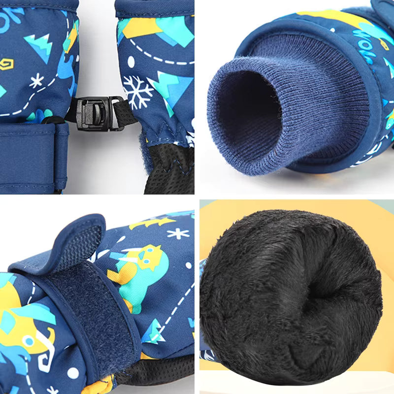 Children's Cartoon Ski Gloves