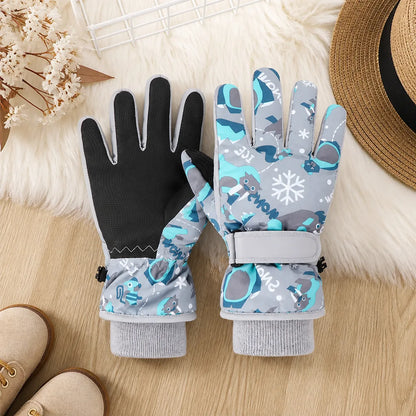 Children's Cartoon Ski Gloves