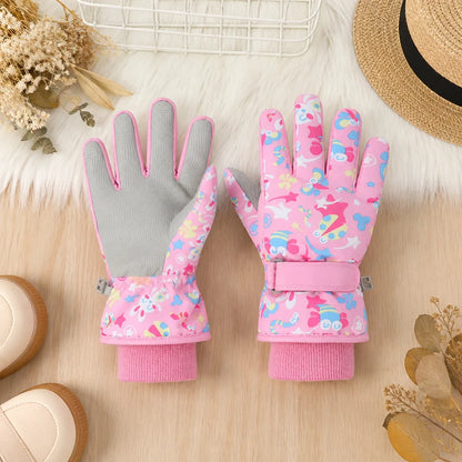 Children's Cartoon Ski Gloves