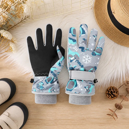 Children's Cartoon Ski Gloves