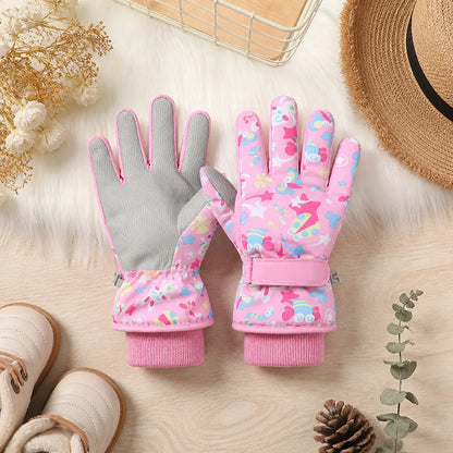Children's Cartoon Ski Gloves
