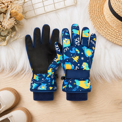 Children's Cartoon Ski Gloves