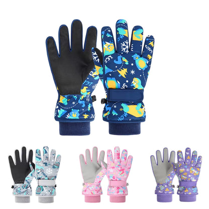 Children's Cartoon Ski Gloves