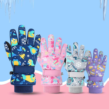 Children's Cartoon Ski Gloves