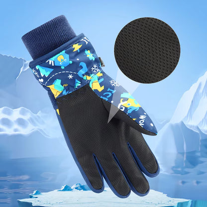 Children's Cartoon Ski Gloves