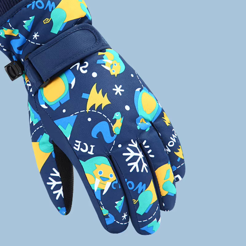 Children's Cartoon Ski Gloves