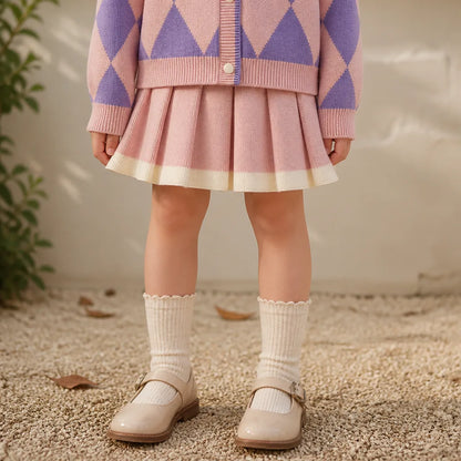 Sweater Set Girls' Checked Knit
