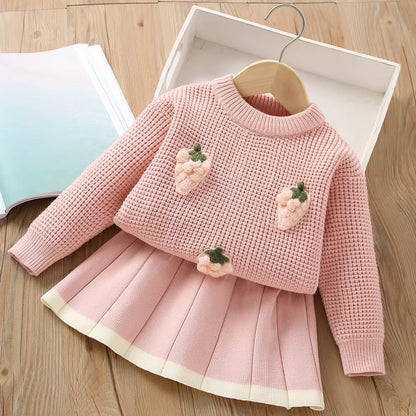 Sweater Set Girls' Checked Knit
