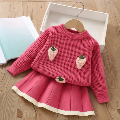 Sweater Set Girls' Checked Knit