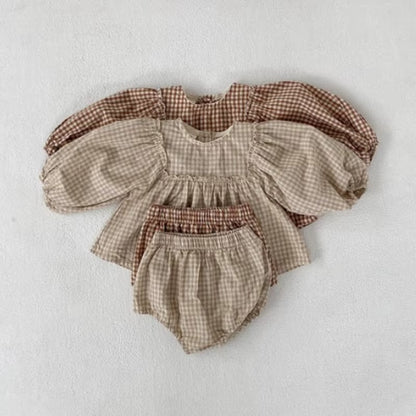 Baby Girl Plaid Bloomer Set