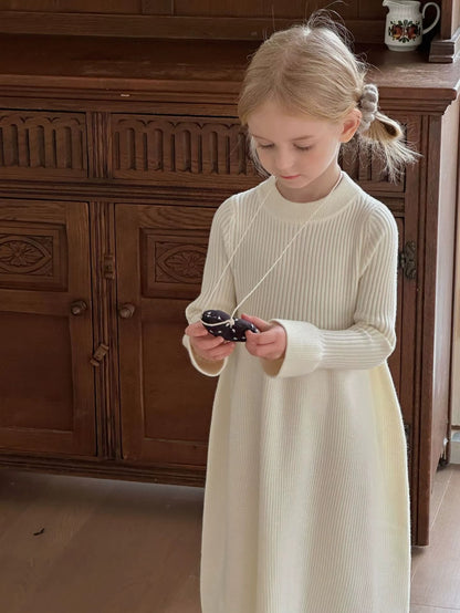 Girls Knit Sweater Dress – Long Sleeve Princess Dress