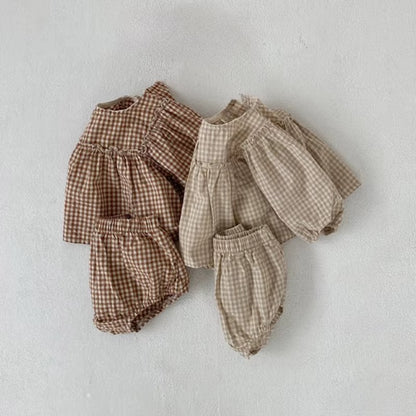 Baby Girl Plaid Bloomer Set