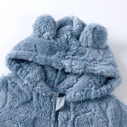 Baby Heart Textured Fleece Romper