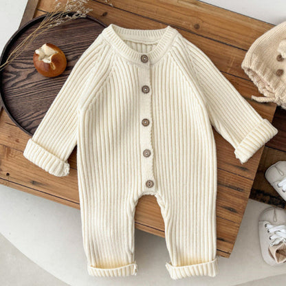 Unisex Baby Knit Romper – Soft, Warm & Easy to Dress