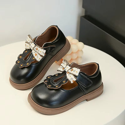 Girls Bow Mary Jane School Shoes