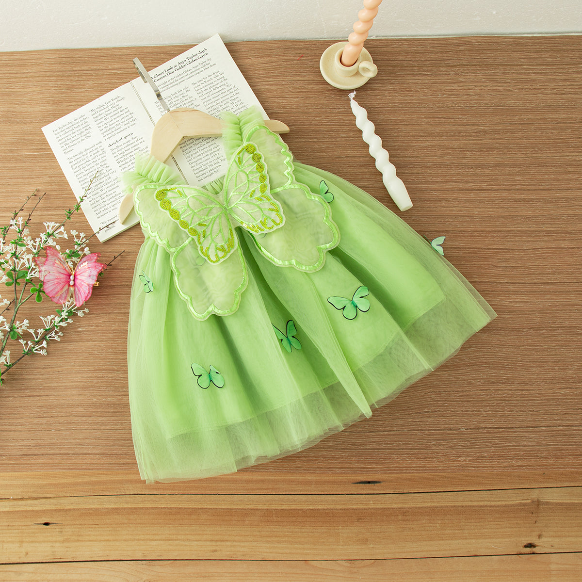 Toddler Girls Butterfly Birthday Dress – Magical Tulle Party Dress with Wings