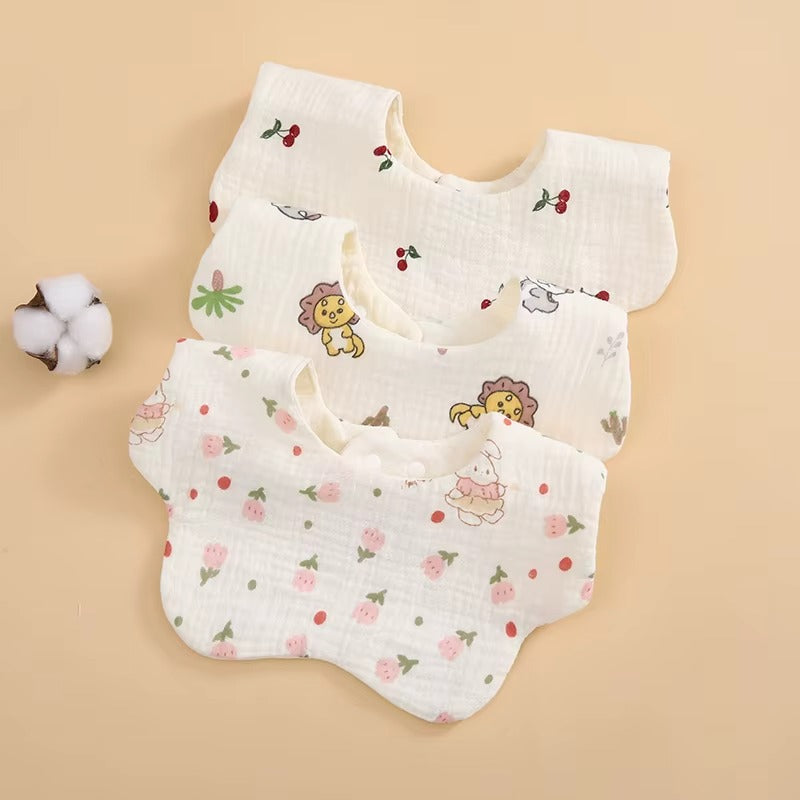 3-Pack Organic Cotton Baby Bib Set – Soft Absorbent Feeding & Drool Bibs