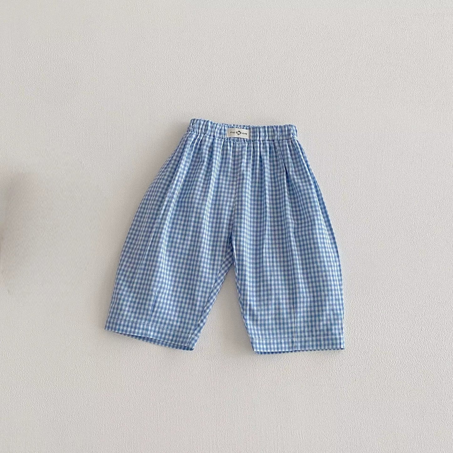 Boys Plaid Casual Pants – Elastic Waist Spring Trousers