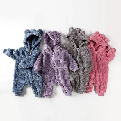 Baby Heart Textured Fleece Romper