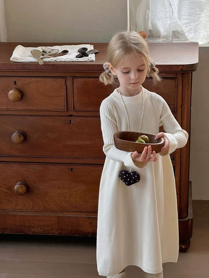 Girls Knit Sweater Dress – Long Sleeve Princess Dress