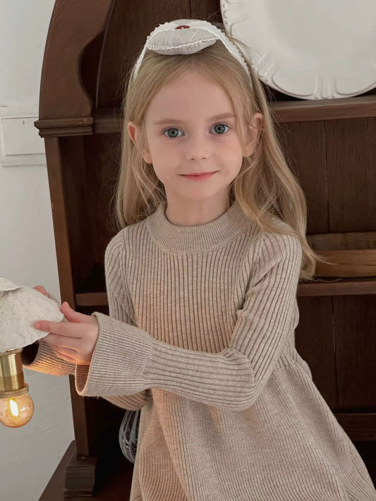 Girls Knit Sweater Dress – Long Sleeve Princess Dress